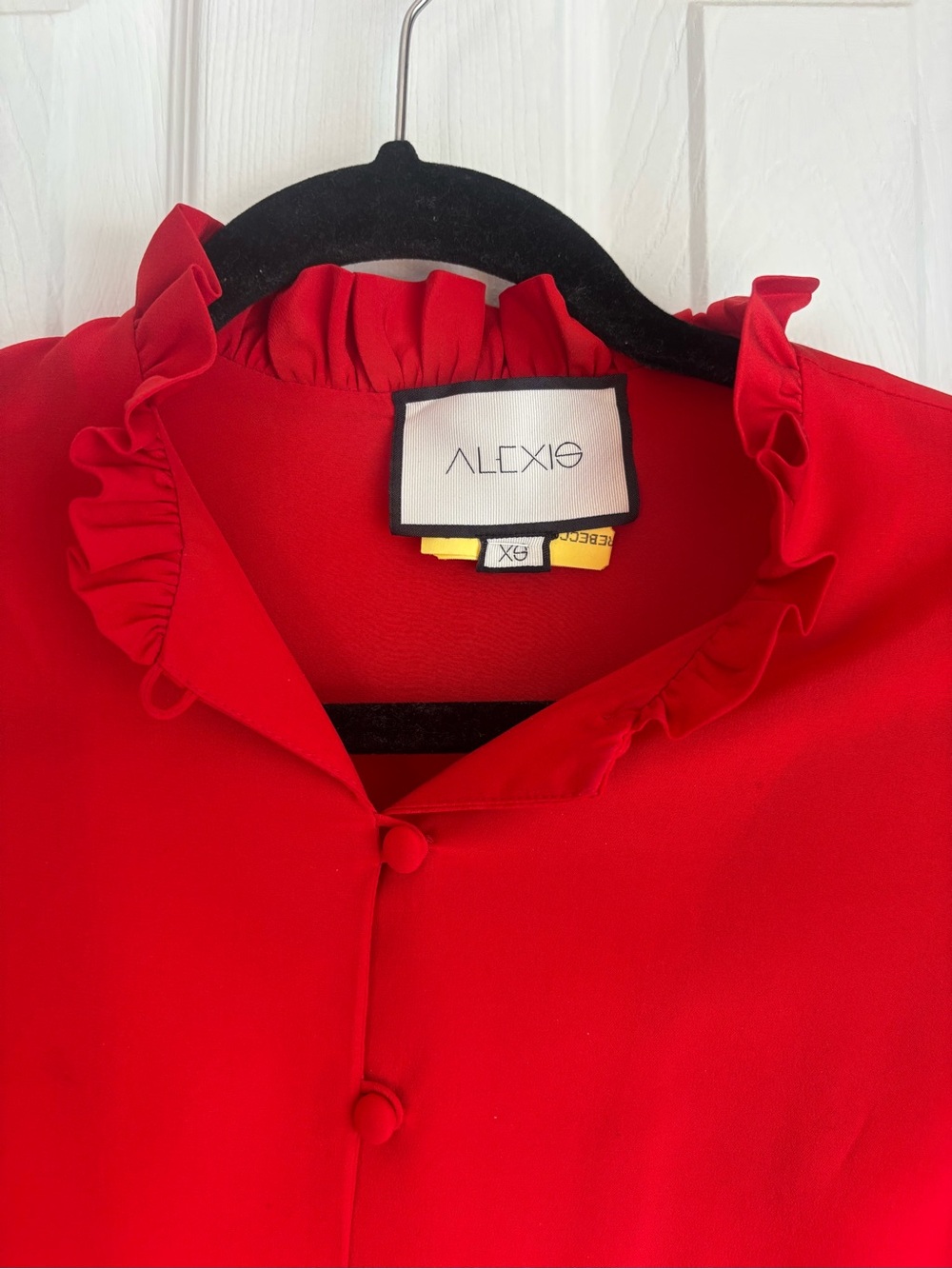 Alexis Coral Ruffled Button-Front Blouse - Picture 6 of 7